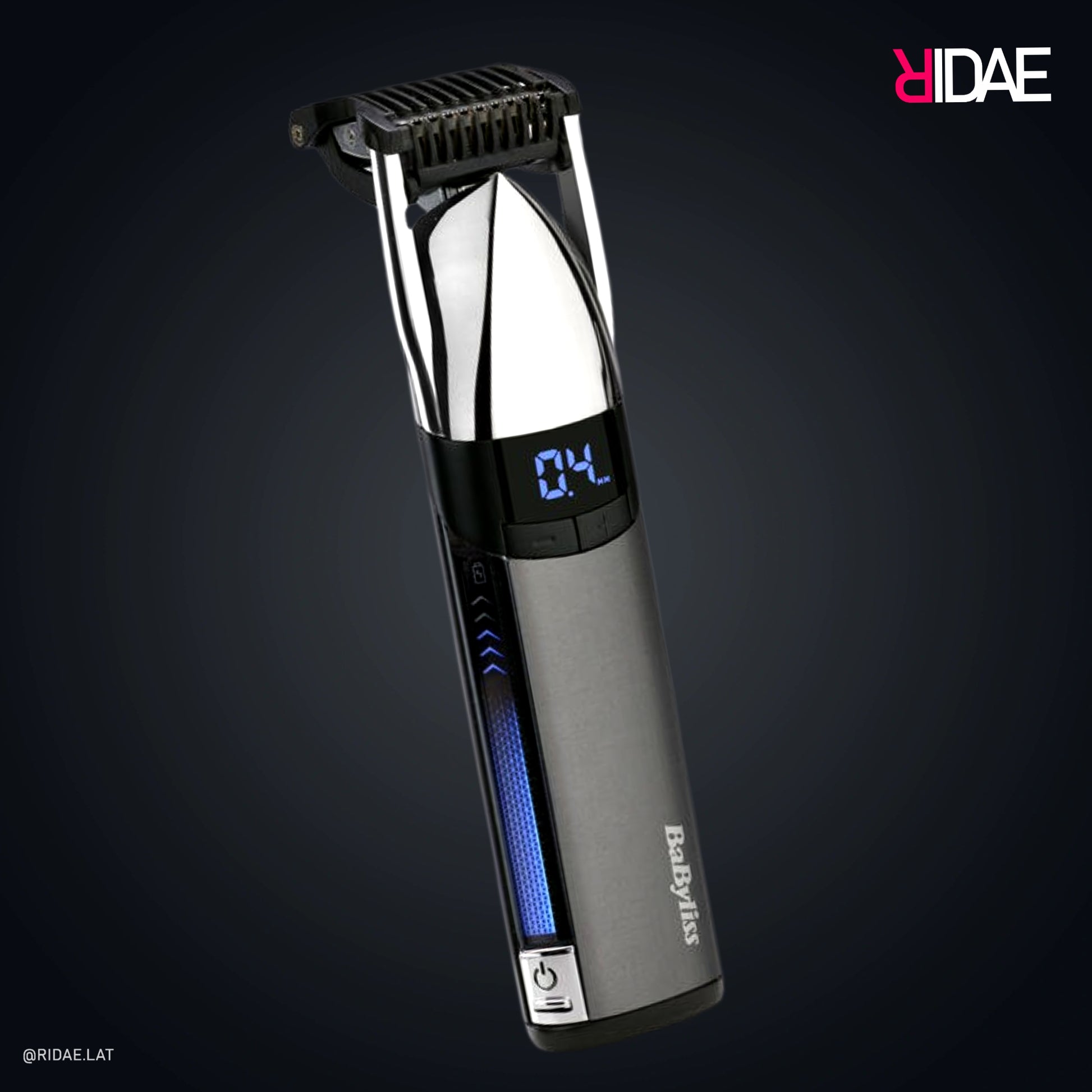 BaByliss Super-X Metal Series en acabado oscuro (Black Edition) con pantalla digital mostrando 0.4mm