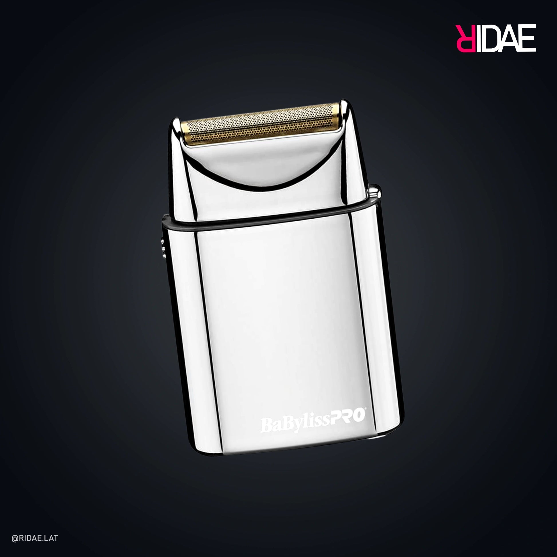 Rasuradora BaBylissPRO FOILFX01 metálica profesional con foil dorado.