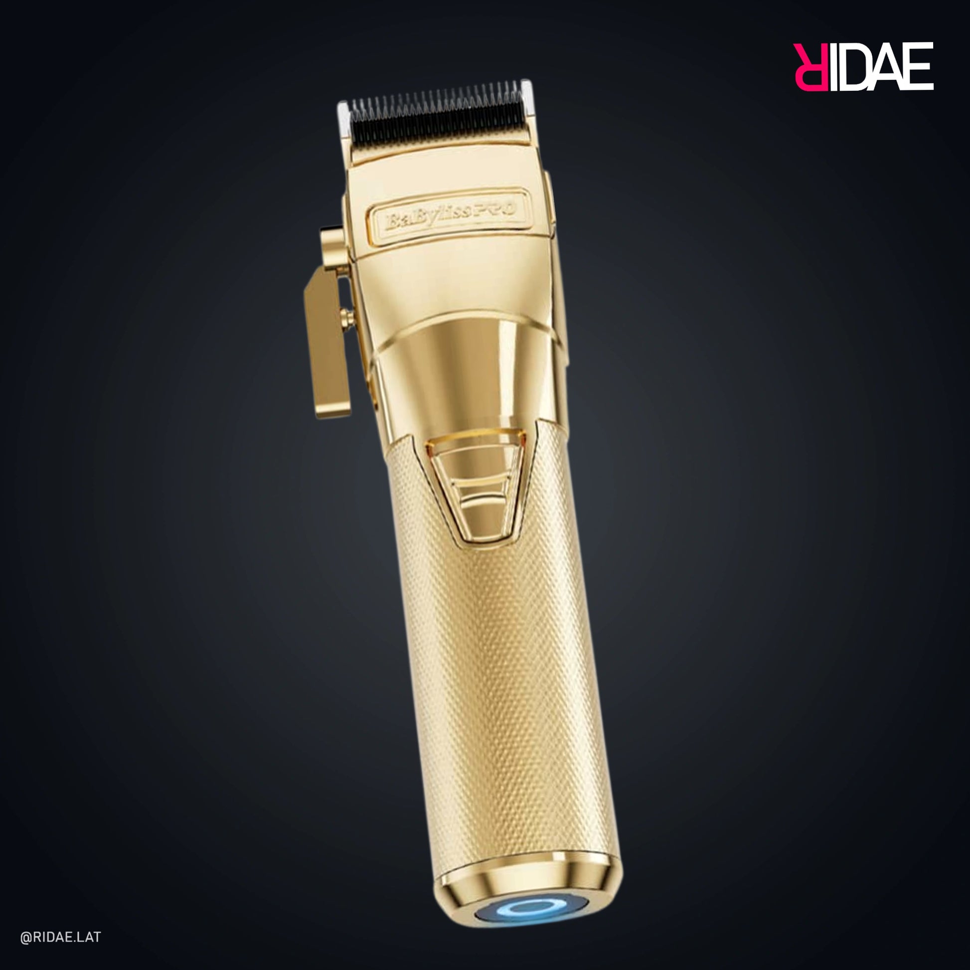 Cortadora BaBylissPRO GoldFX FX870G dorada profesional con mango metálico.