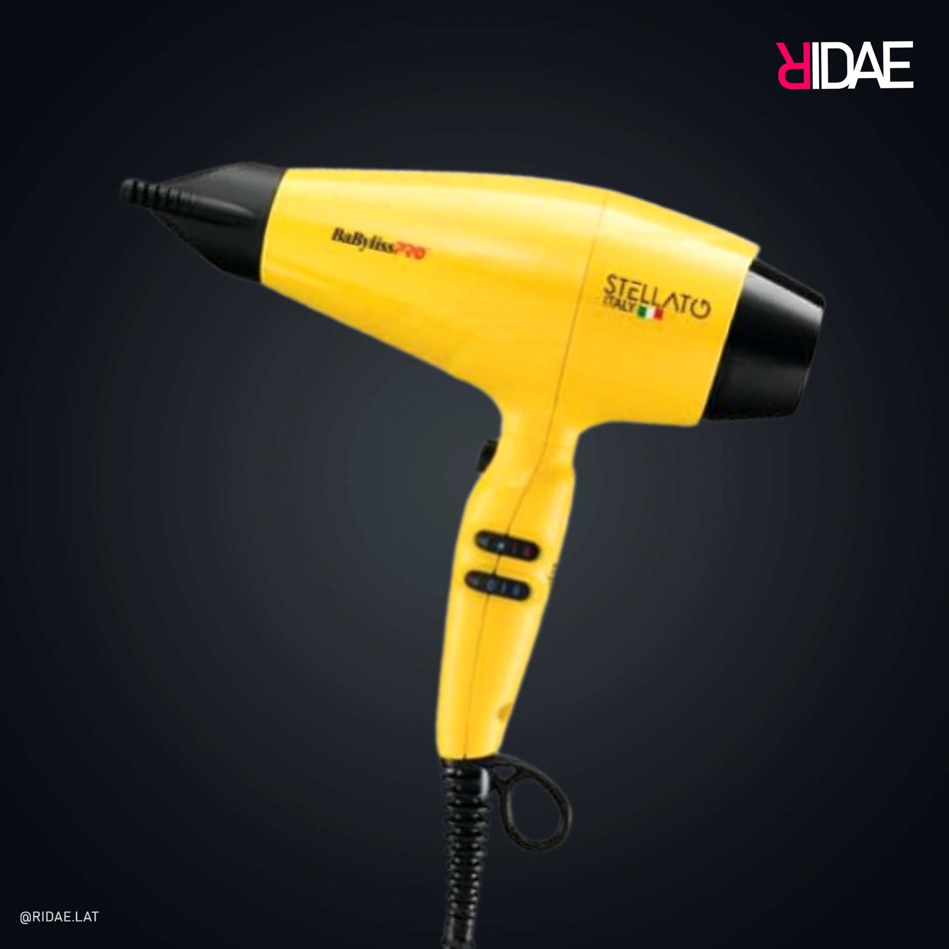 Secador BaBylissPRO Stellato Digital Italy edición amarilla