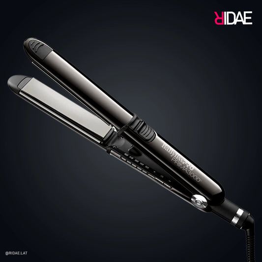 Plancha profesional BaBylissPRO Optima 3000 Black 2 en 1 (alisadora y rizadora) con carcasa convexa de acero inoxidable